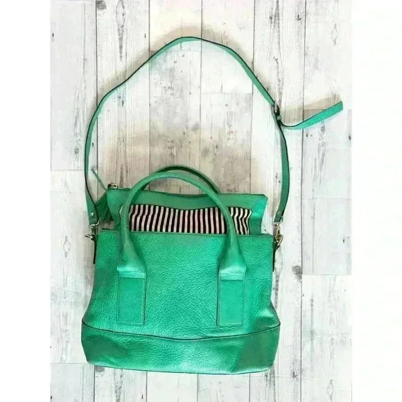 KATE SPADE NEW YORK Southport Avenue Alessa Satchel Green Crossbody Bag - Picture 7 of 13